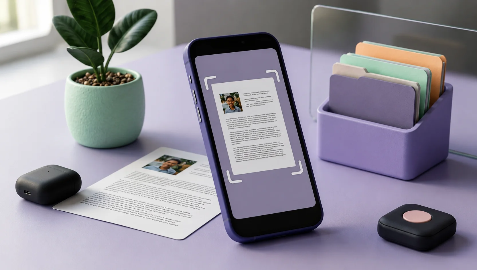 Phone scanning a document while images are converted into a PDF
